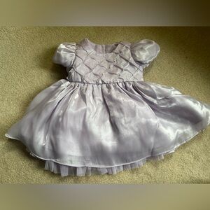 Lavender Satin Baby Dress with Bloomers